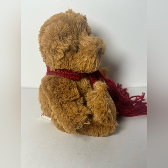 Bath & Body Works BBW Plush 5 1/2” Tan Brown Bear Red Scarf Stuffed Animal - Picture 9 of 13